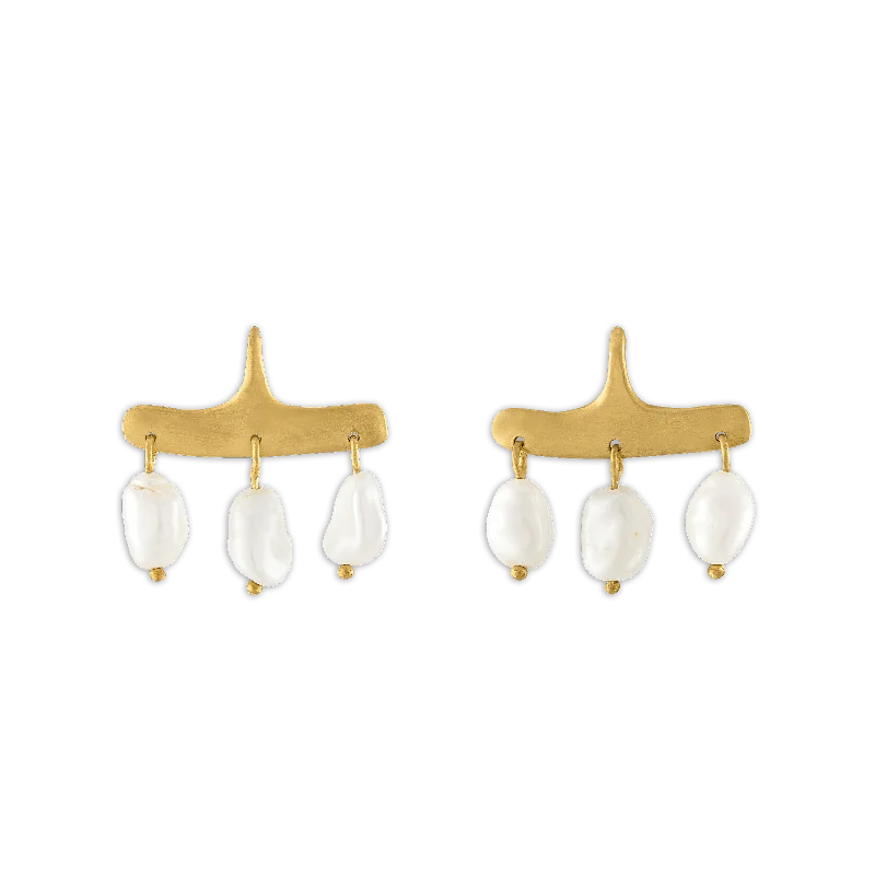 women's celestial earrings -Keshi Pearl Syca Earrings