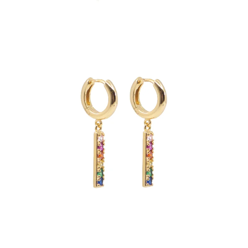 women's small hoop earrings -Rainbow Brite Earrings in Gold