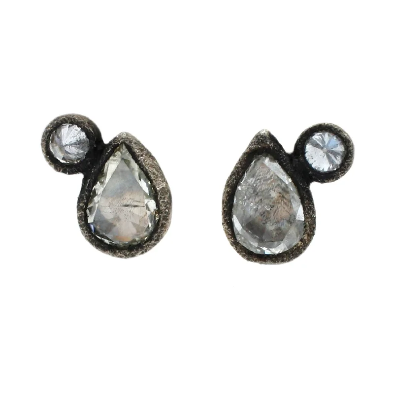 women's cluster earrings -Companion Diamond Studs