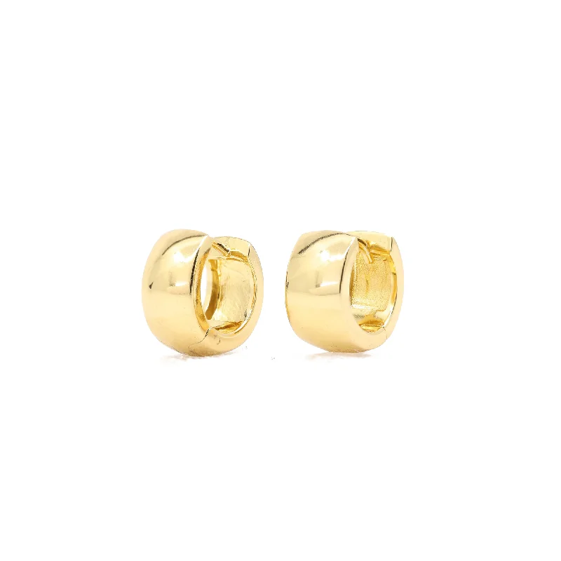 stylish earrings for women -Wide Classic Huggie Hoop Earrings in Gold