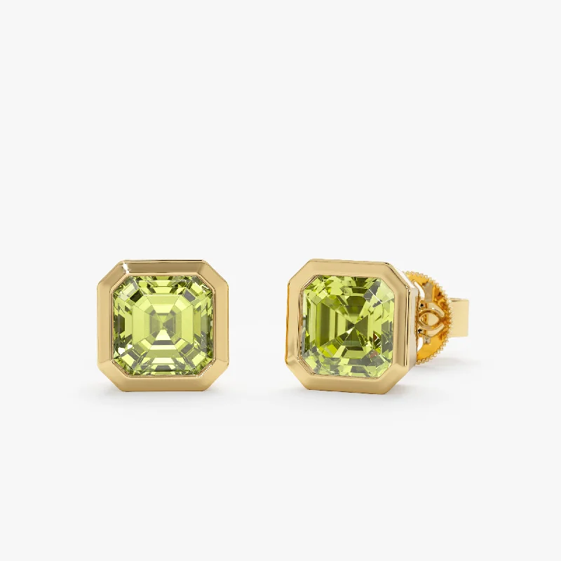 women's hoop earrings -Bold Peridot Stud Earrings, Holland