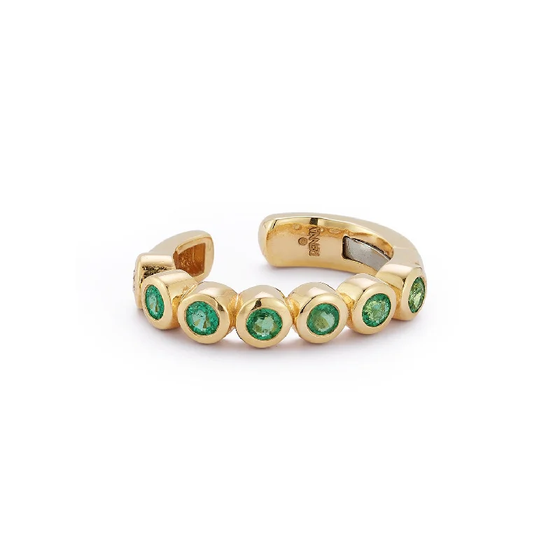 women's huggie earrings -Bubble Ear Cuff - Emerald