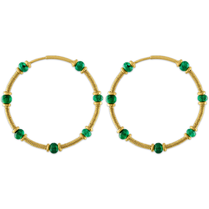 women's hoop earrings -Emerald Zeno Hoop Earrings