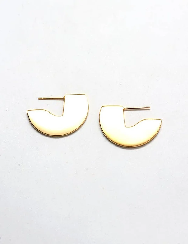 women's geometric earrings -Geometric Mini Semi Circle Stud Earrings