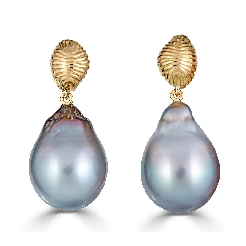 trendy geometric earrings for women -Venus Shell Earrings