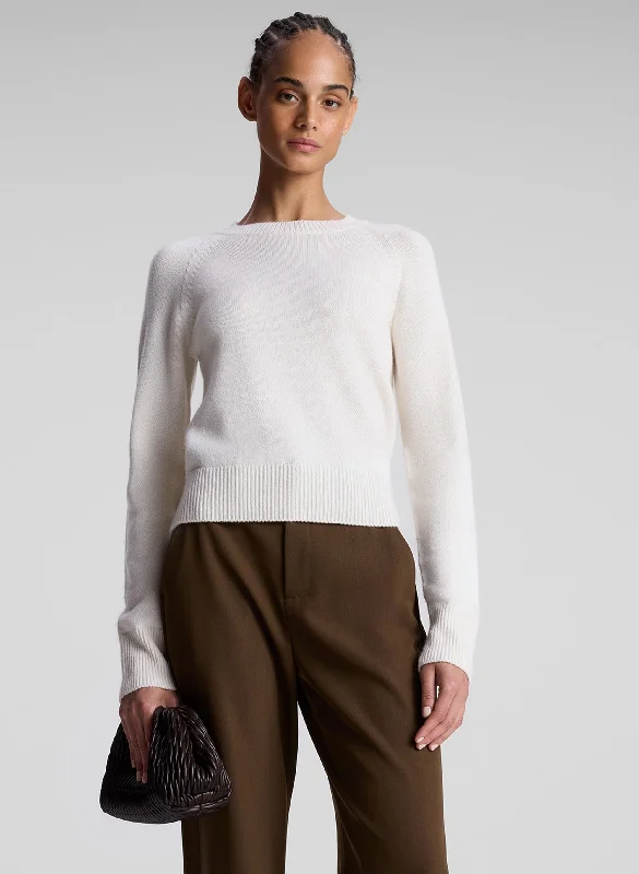 trendy crop tops for women -Ashtyn Cashmere Crew Neck Sweater