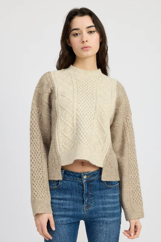 women's casual tops -Greer Cable Knit Sweater