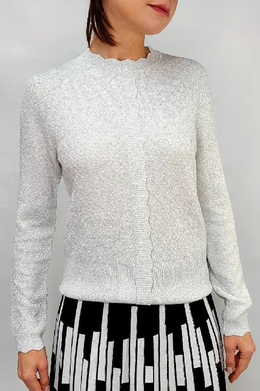 ladies' elegant tops -LS61035 SWEATER (BLK, WHT, BEIGE)