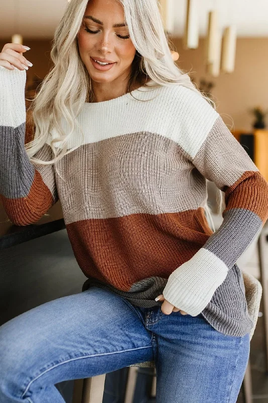 women's relaxed fit tops -Paige Sweater - Camel