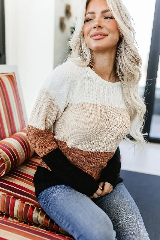 stylish high-neck tops for women -Paige Sweater - Fawn