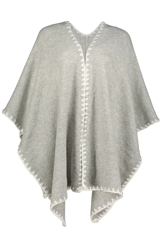 women's peplum tops -Shawl With Whipstitch Detail