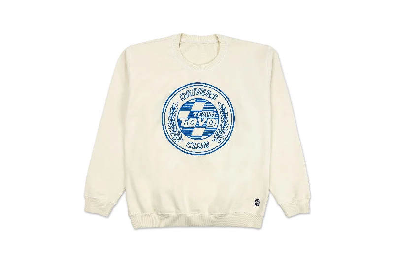 women's puff sleeve tops -Team Toyo World Class Crew Neck Cream