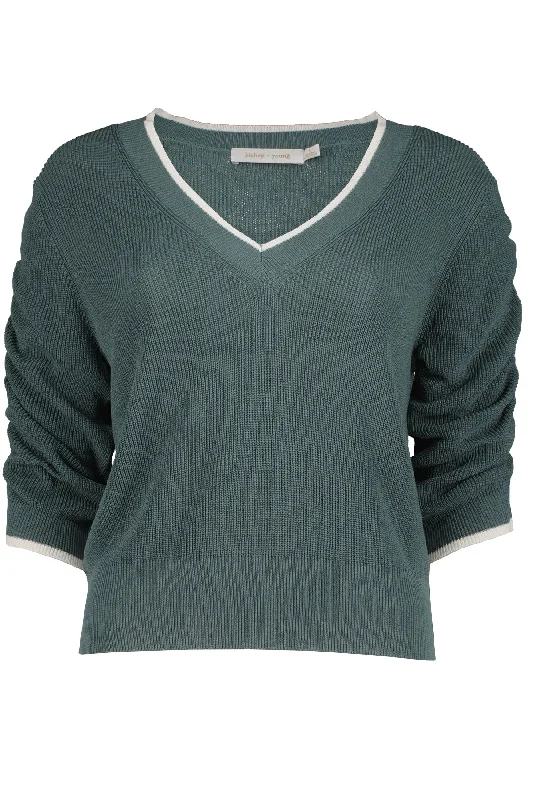 stylish casual tops for women -Vaughn V-Neck Sweater