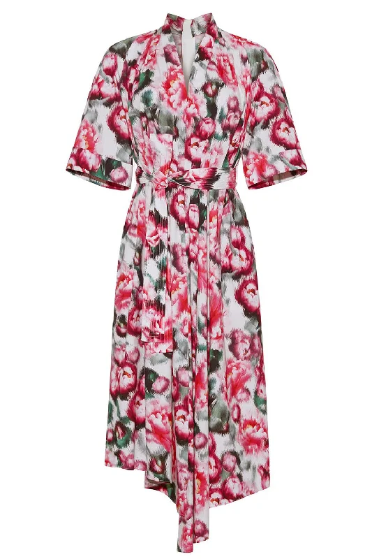 ladies' asymmetric hem dresses -Printed Asym Dress