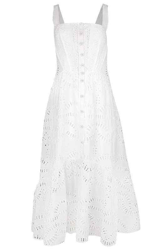 women's cotton dresses -Nissy Dress - White Samoa