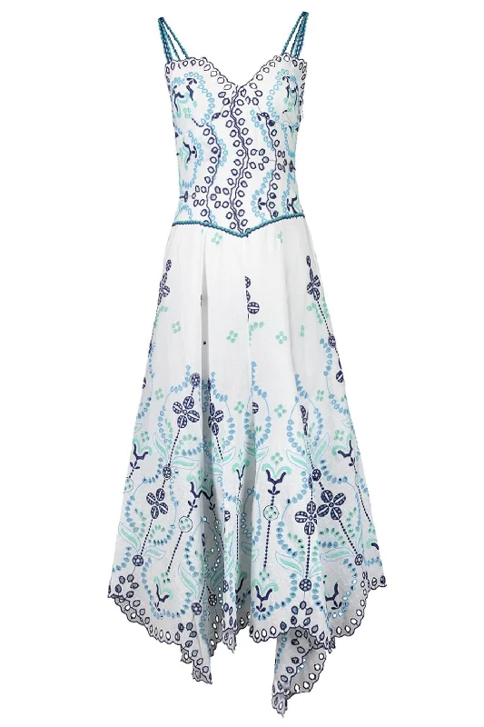 women's striped dresses -Omelia Dress - Blue Lolita