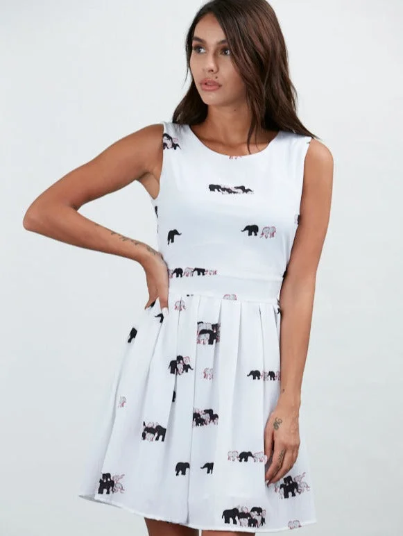 ladies' mermaid dresses -Exposure Elephant Family Dress