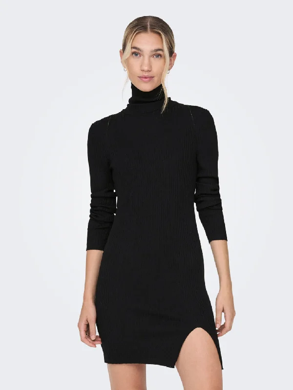 women's modern evening dresses -Frida Roll Neck Knit Dress