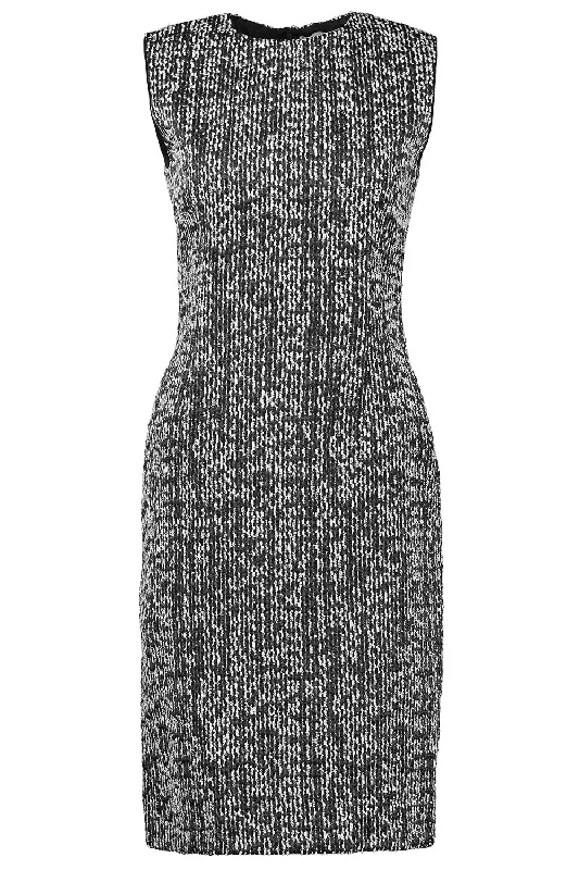 women's tunic dresses -Sleeveless Boucle Dress