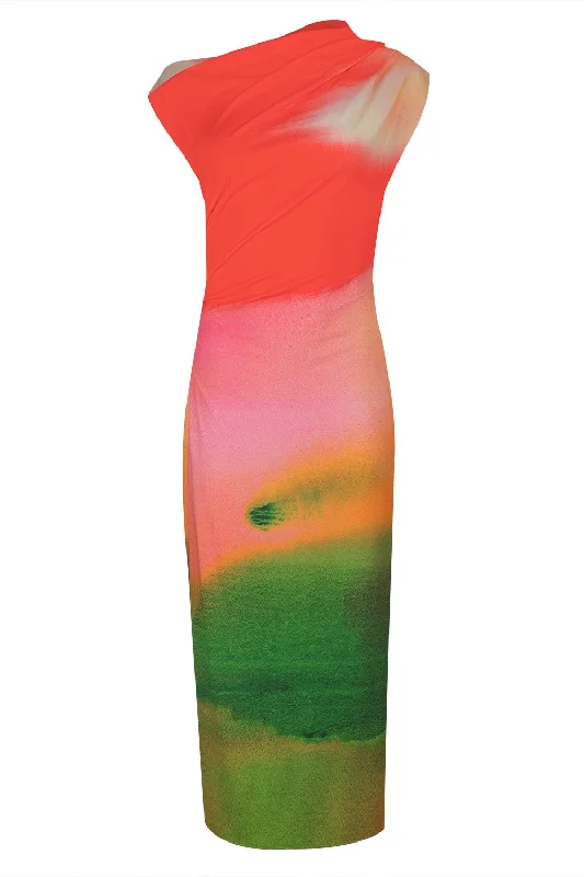 women's cocktail dresses -Abstract Watercolor Dress