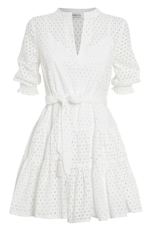 trendy wrap dresses for women -Lido Dress - White