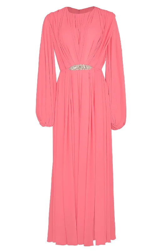 ladies' baby doll dresses -Bubble Sleeve Gown - Stawberry