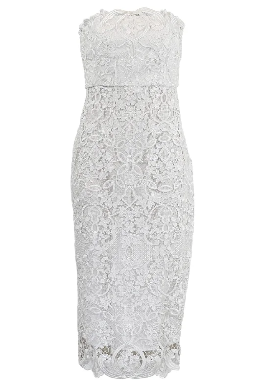 stylish mermaid dresses for women -Strapless Lace T Dress