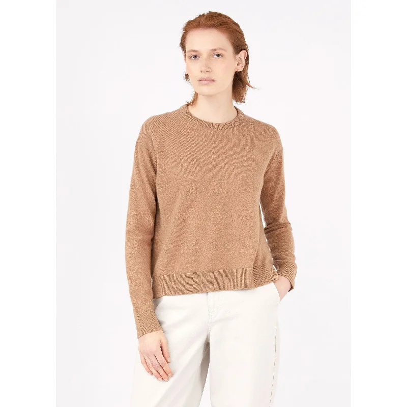 elegant knee-length dresses for women -Cashmere Crew Neck Jumper | Women | Camel