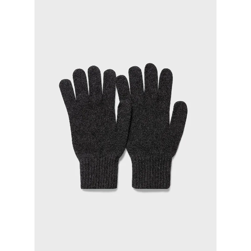 women's high-low dresses -Cashmere Knitted Glove | Unisex | Charcoal Melange