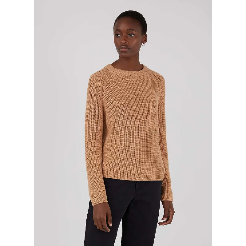 women's velvet dresses -Cotton Boxy Crew Neck Jumper | Women | Toffee