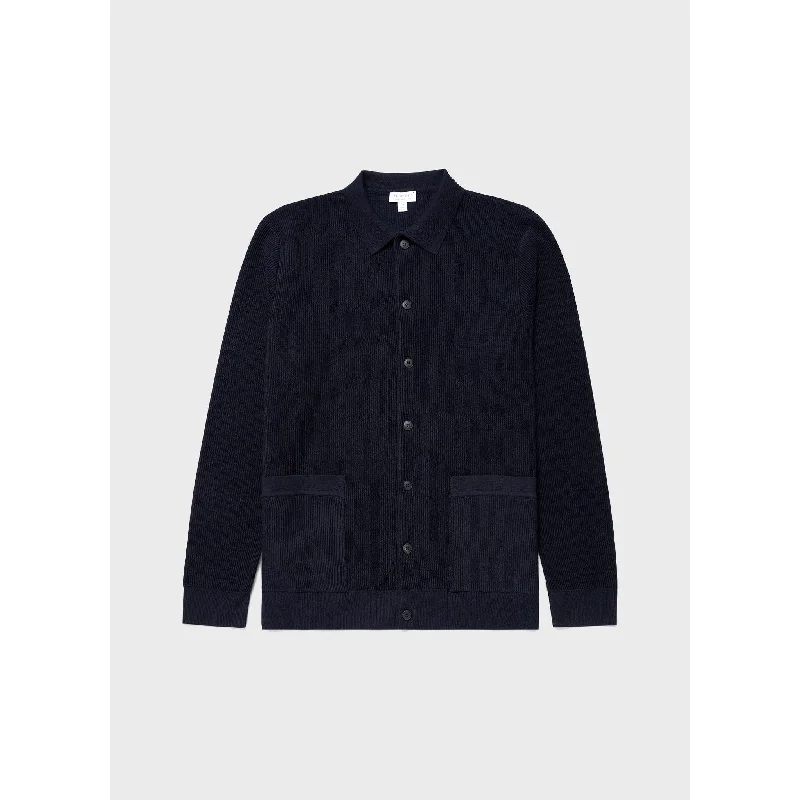 ladies' beach dresses -Knitted Jacket | Men | Navy