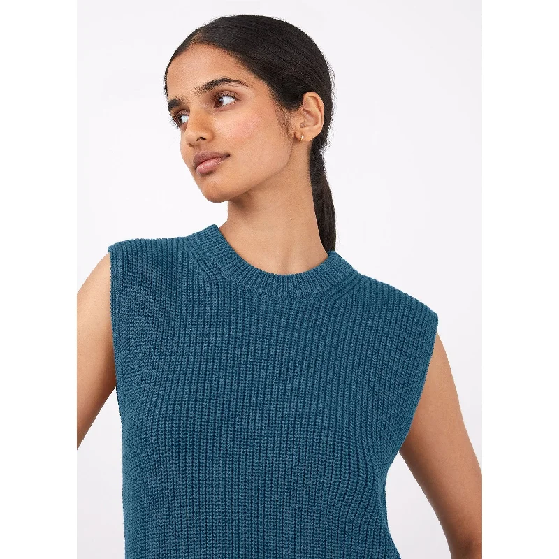 women's cocktail dresses -Sleeveless Jumper | Women | Lagoon Blue