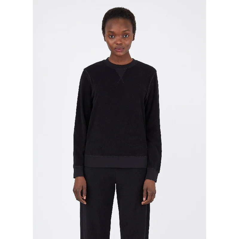 women's asymmetrical dresses -Towelling Sweatshirt | Women | Black