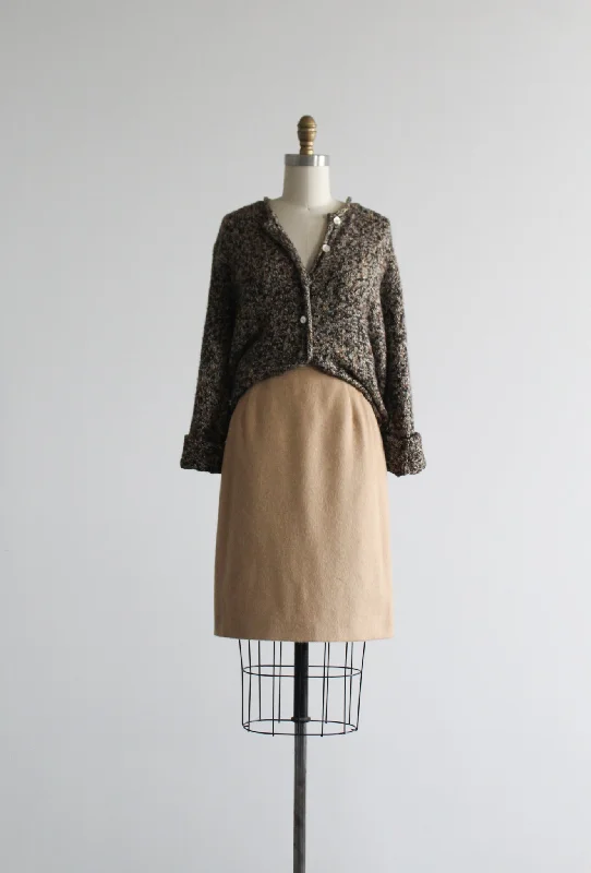 women's wrap-around skirts -women's double-layered skirts -camel wool skirt