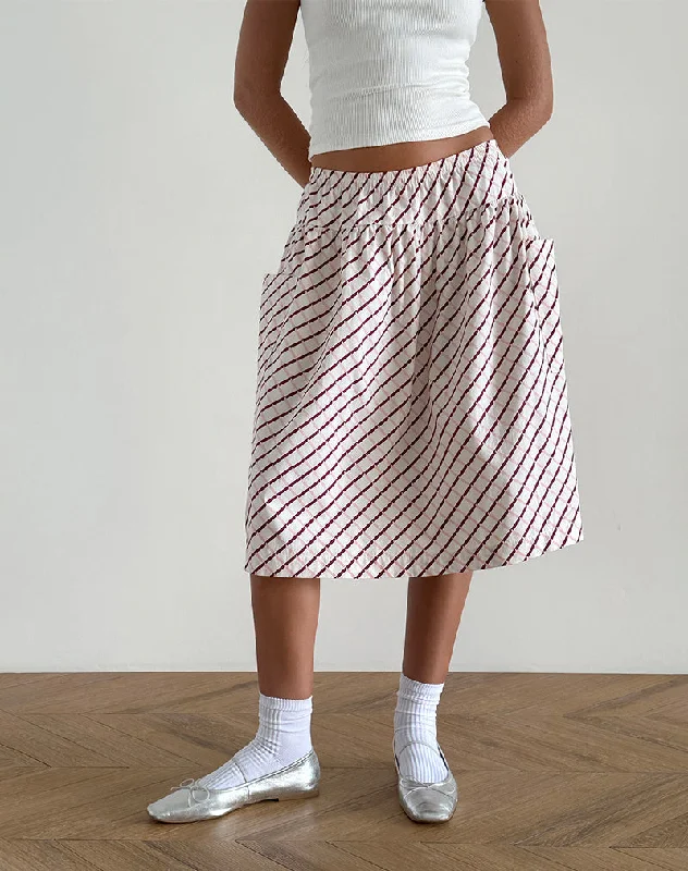 trendy pleated maxi skirts for women -trendy drawstring pants for women -Manasi Midi Skirt in Geometric Tile