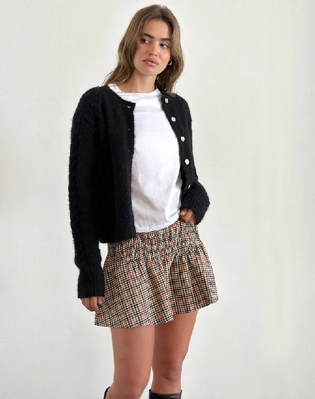 women's wool skirts -women's biker shorts -Nelesi Mini Skirt in Country Check