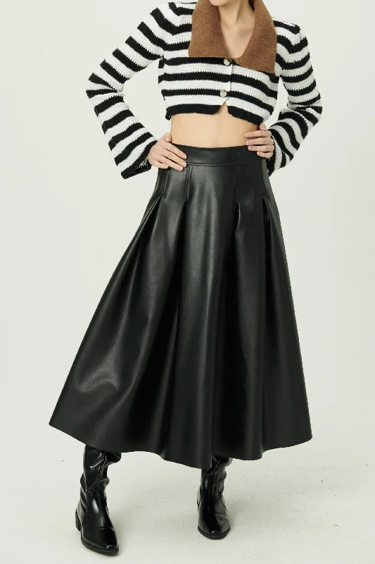 women's tassel-trim skirts -trendy textured leggings for women -Patricia Pleather Full Skirt